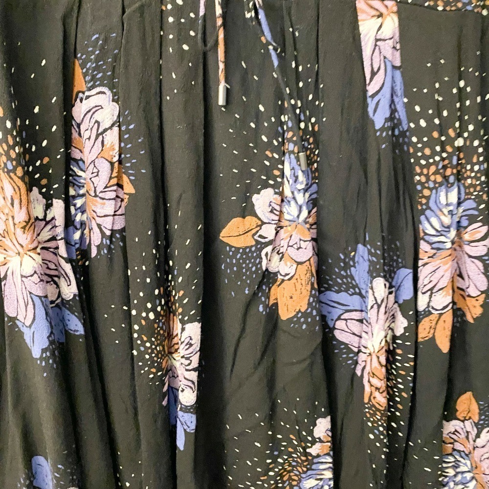 Free People Tunic Small Oversized Black Floral Size Small - Picture 6 of 12